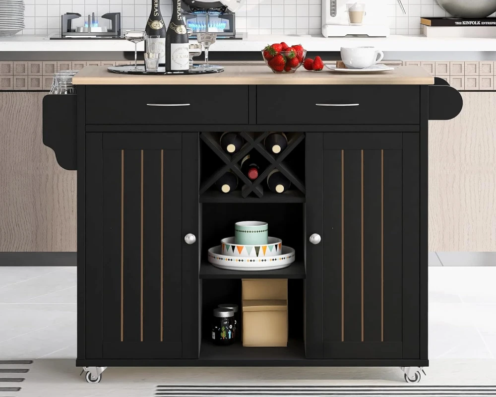 wooden kitchen island